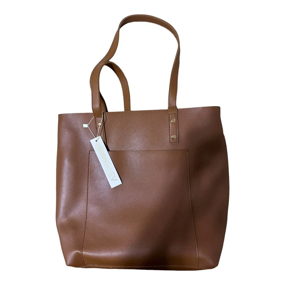 NWT Henry & Lev Brown Faux Leather Satchel Bag